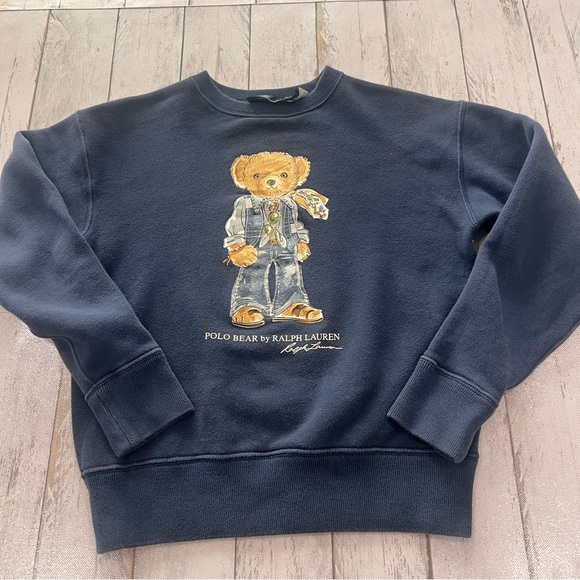 Ralph Lauren Tops - Polo Ralph Lauren Polo Bear Cotton-Blend Sweatshirt Sz XS Color “Austin Blue”